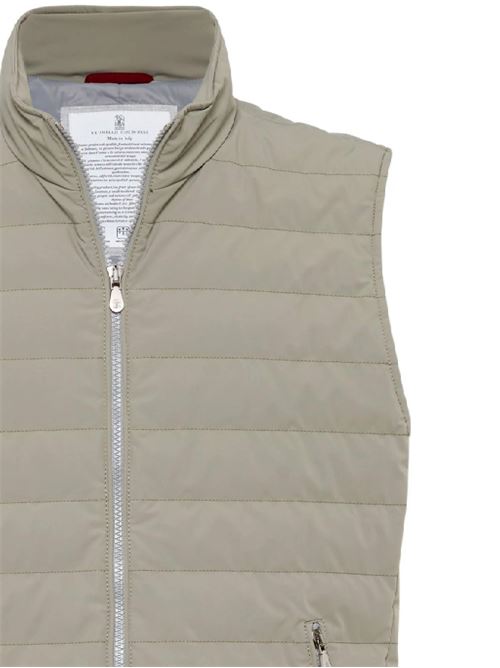 Gilet trapuntato verde BRUNELLO CUCINELLI | MM4911797CRY56